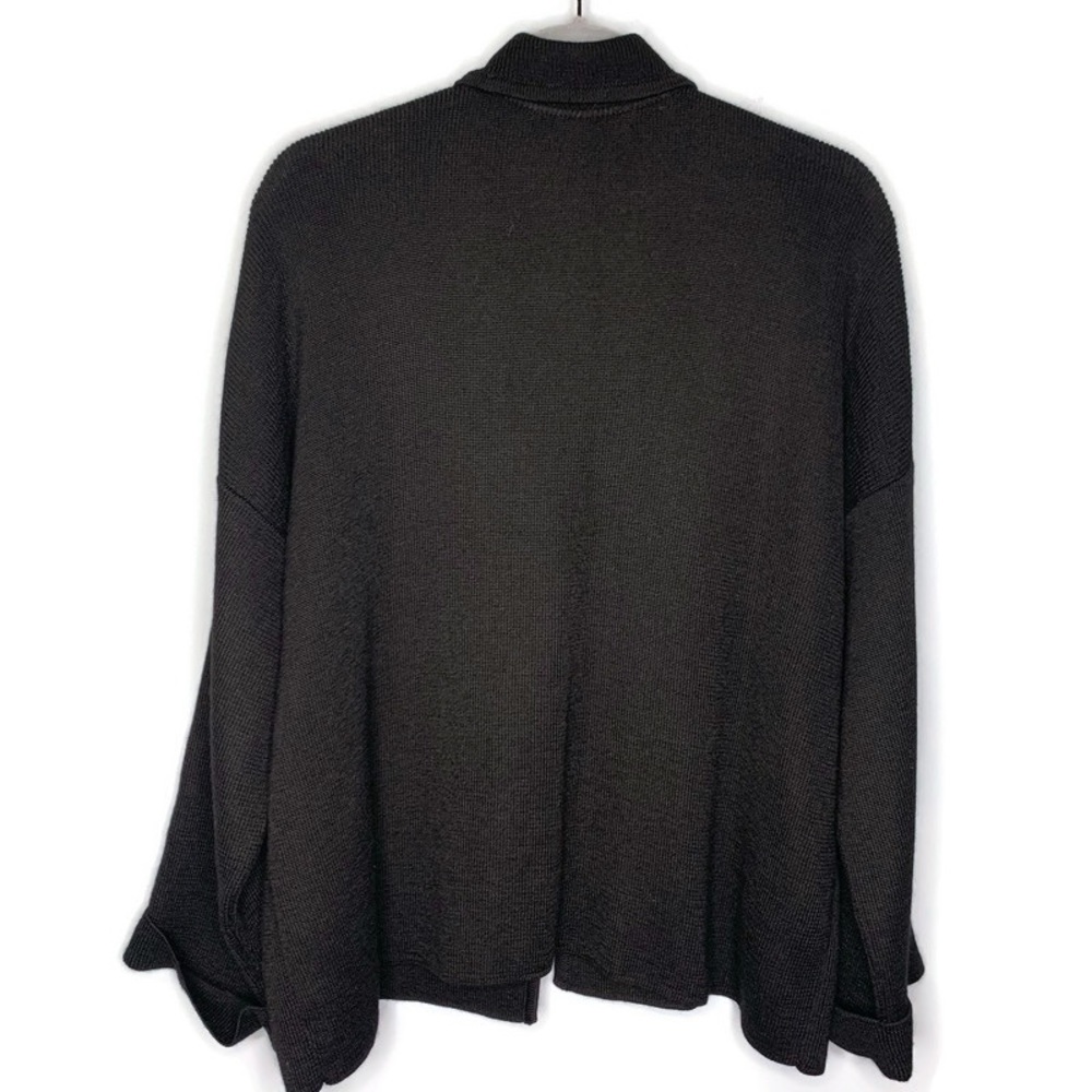 Peruvian Connection Women’s Black Collared Toggles Closure Cardigan Knit Jacket - Picture 2 of 7